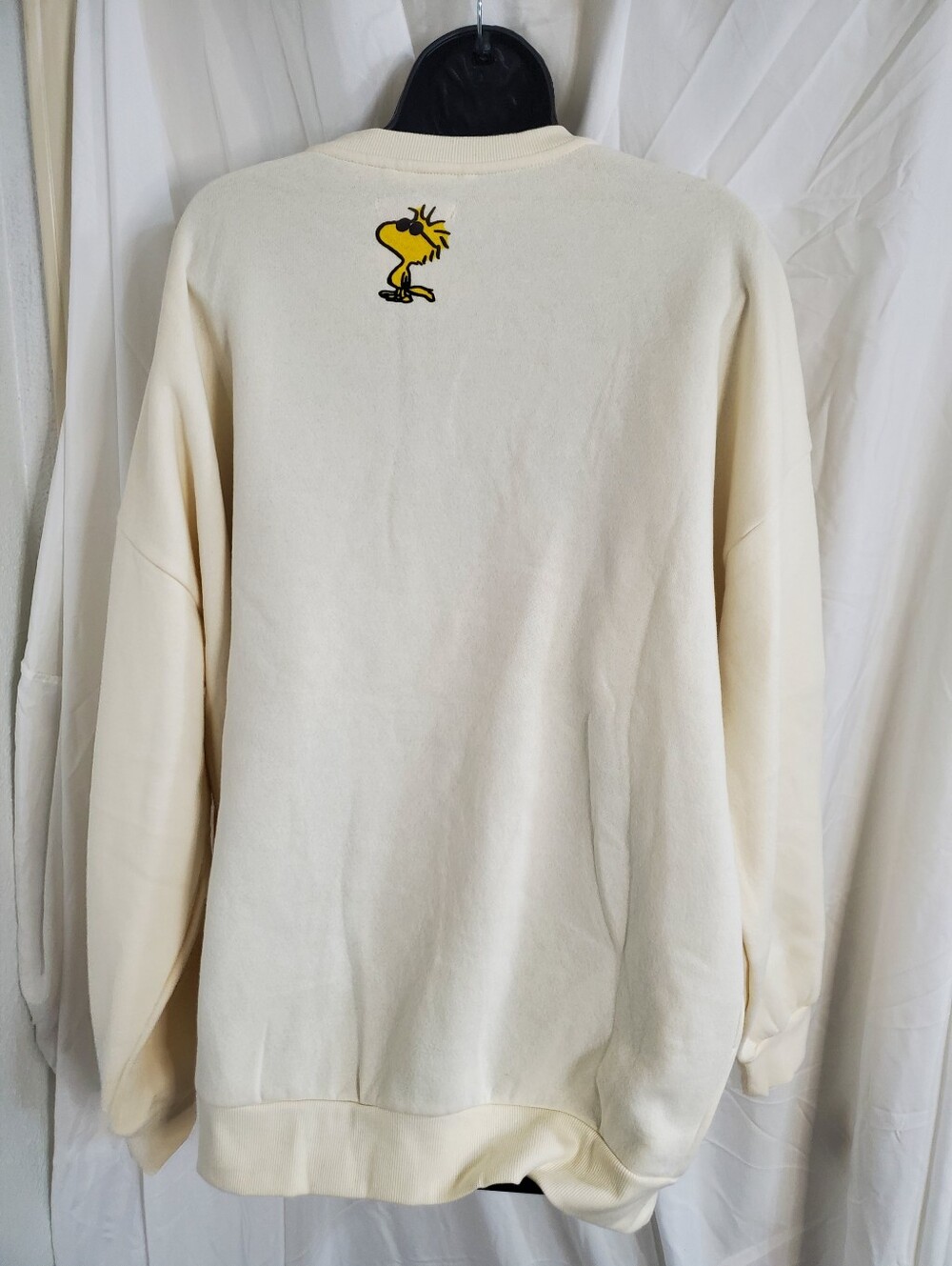 Peanuts Snoopy & Woodstock in sunglasses embroidered cream sweatshirt size XXL - Picture 7 of 11